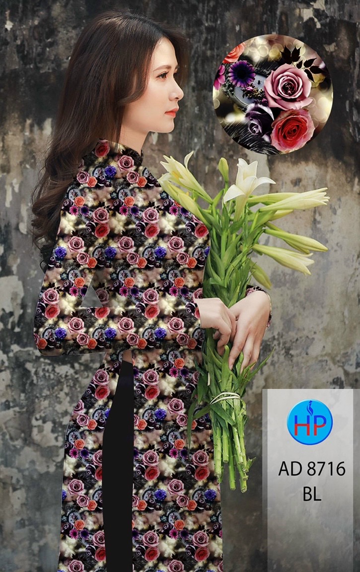 Vải áo dài hoa hồng AD 8716 - Ảnh 5