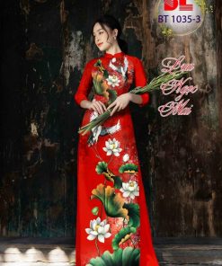 Vải áo dài hoa sen DLbt-1035