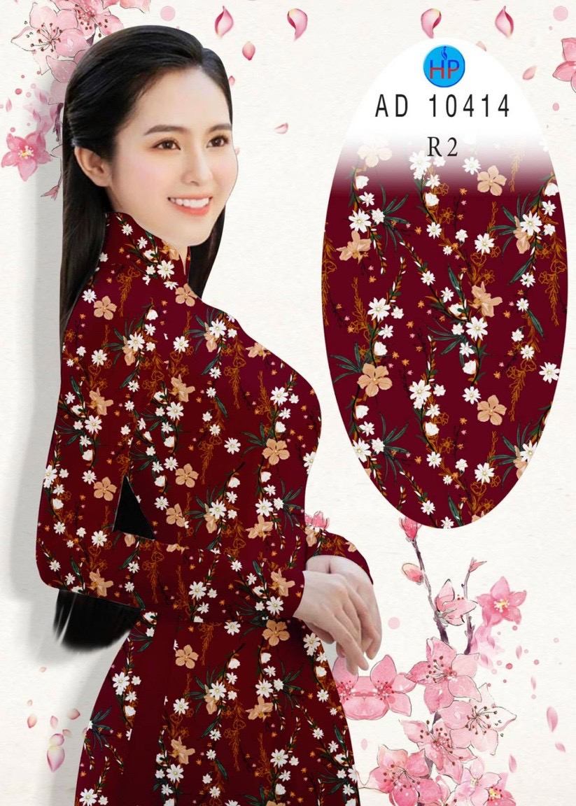 Vải áo dài hoa nguyên áo AD 10414 - Ảnh 10