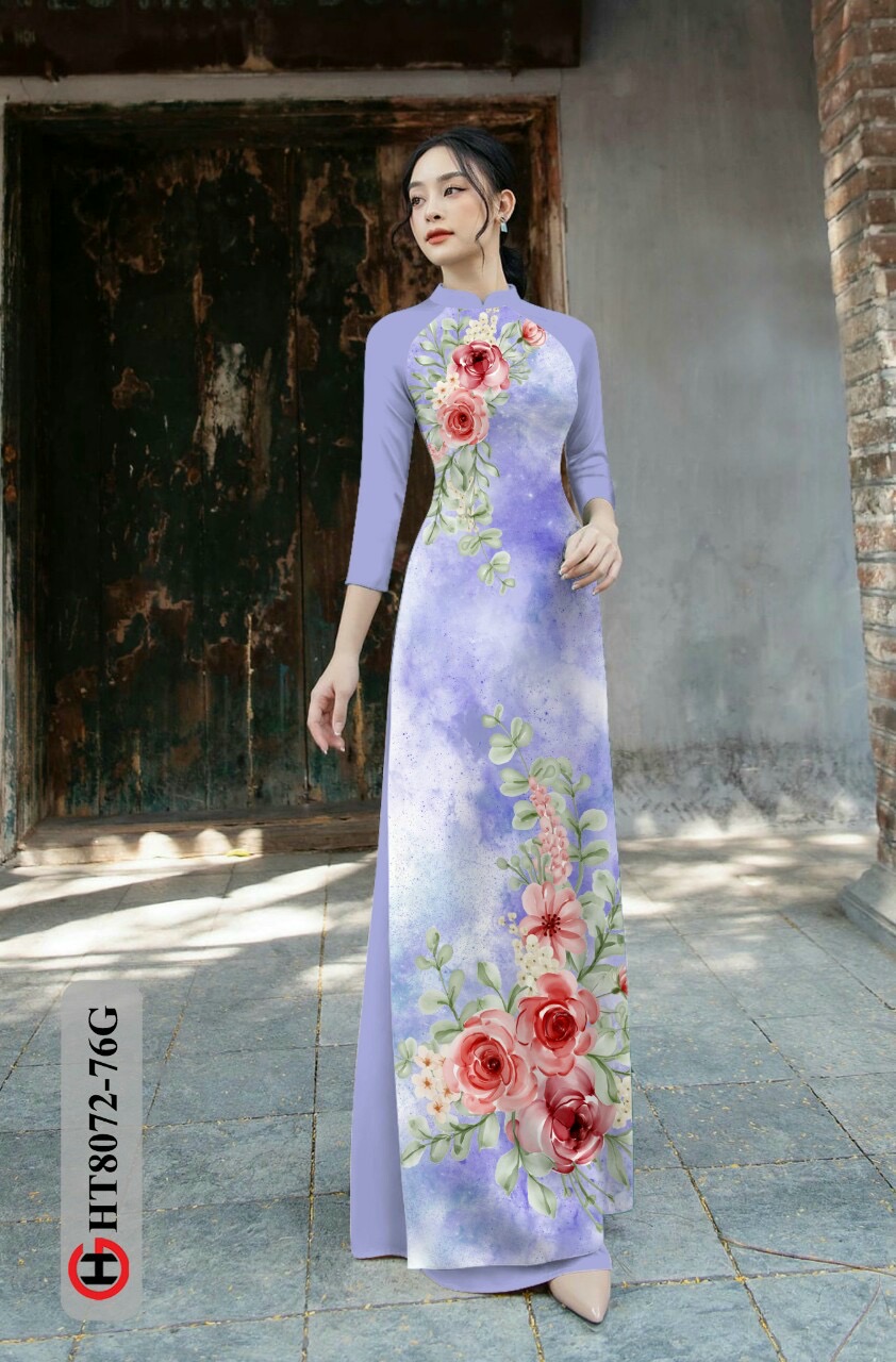 Vải áo dài hoa trên dưới HT8072 - Ảnh 16