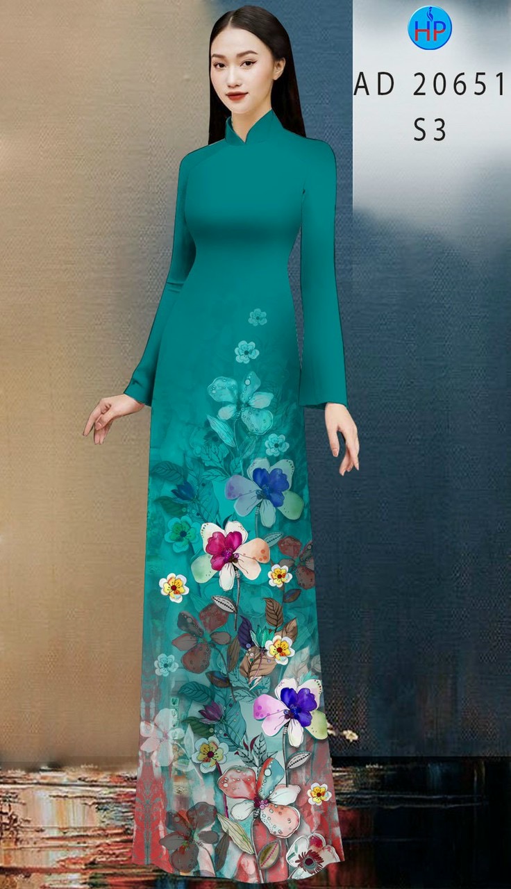 Vải áo dài hoa 3d AD 20651 - Ảnh 8