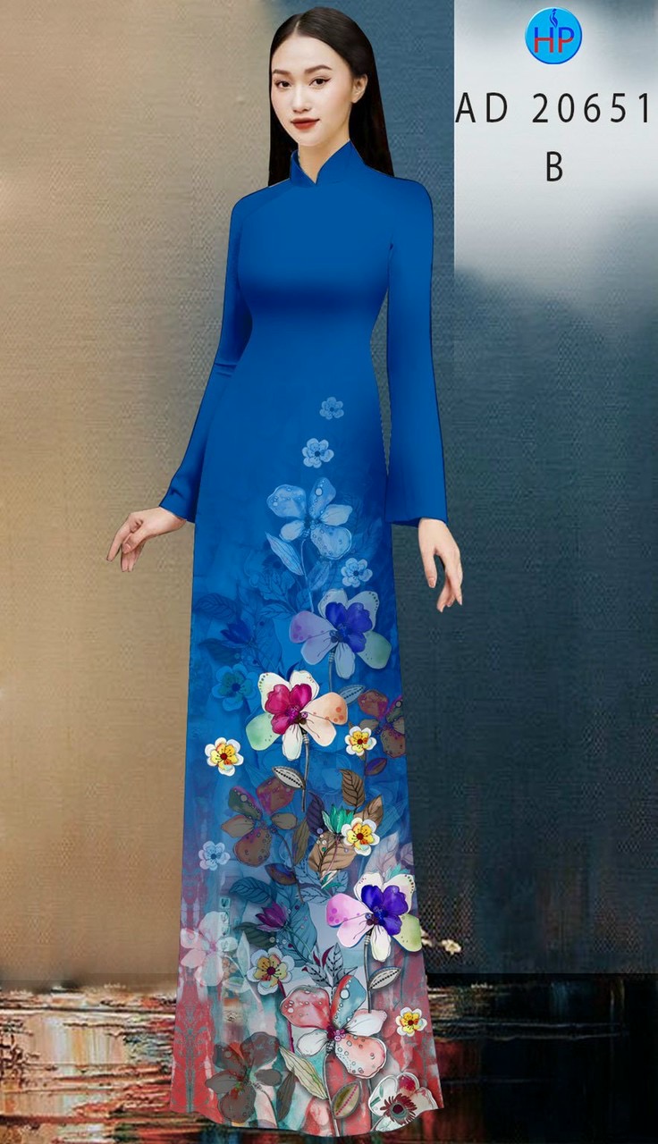 Vải áo dài hoa 3d AD 20651 - Ảnh 15