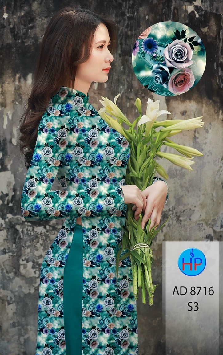 Vải áo dài hoa hồng AD 8716 - Ảnh 14
