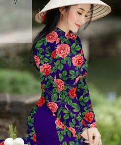 Vải áo dài hoa hồng AD 20523