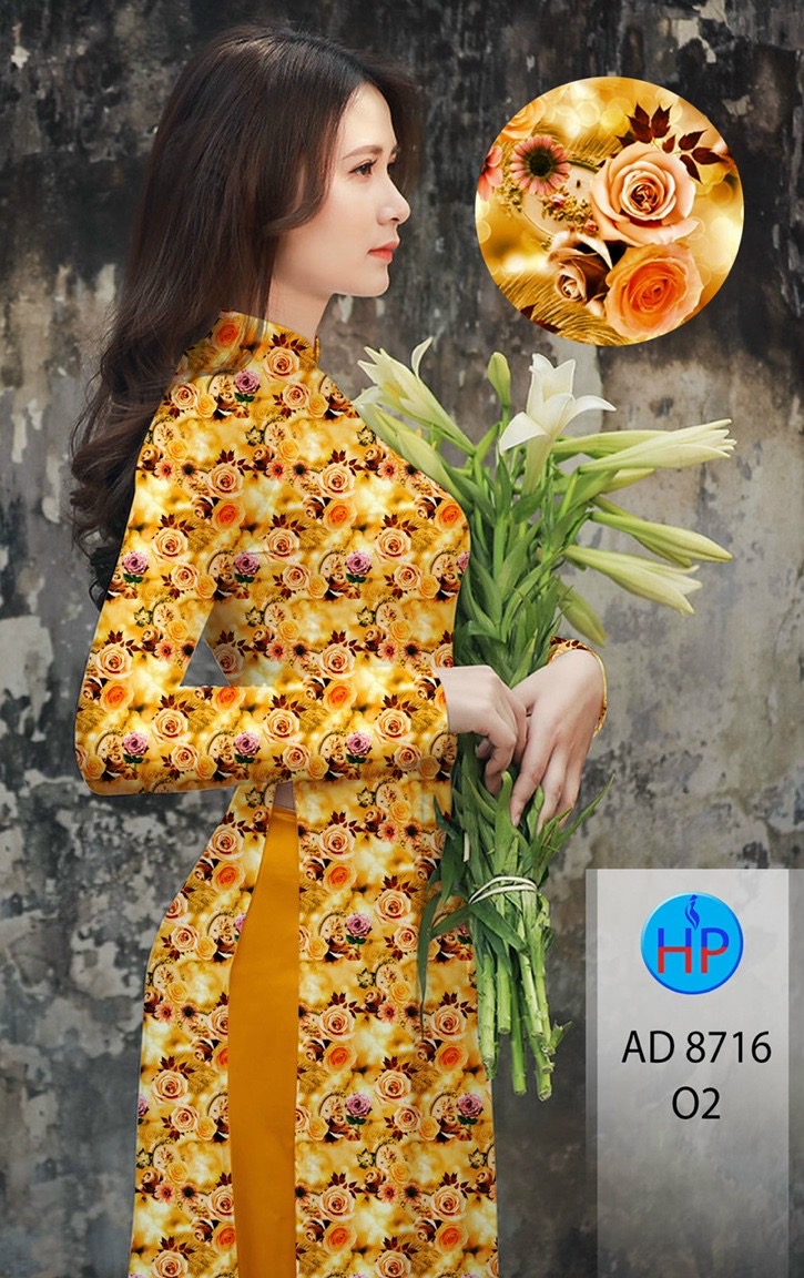Vải áo dài hoa hồng AD 8716 - Ảnh 9