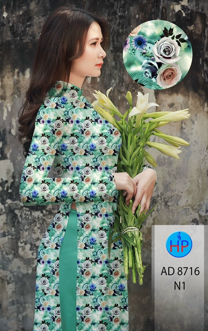 Vải áo dài hoa hồng AD 8716 - Ảnh 10