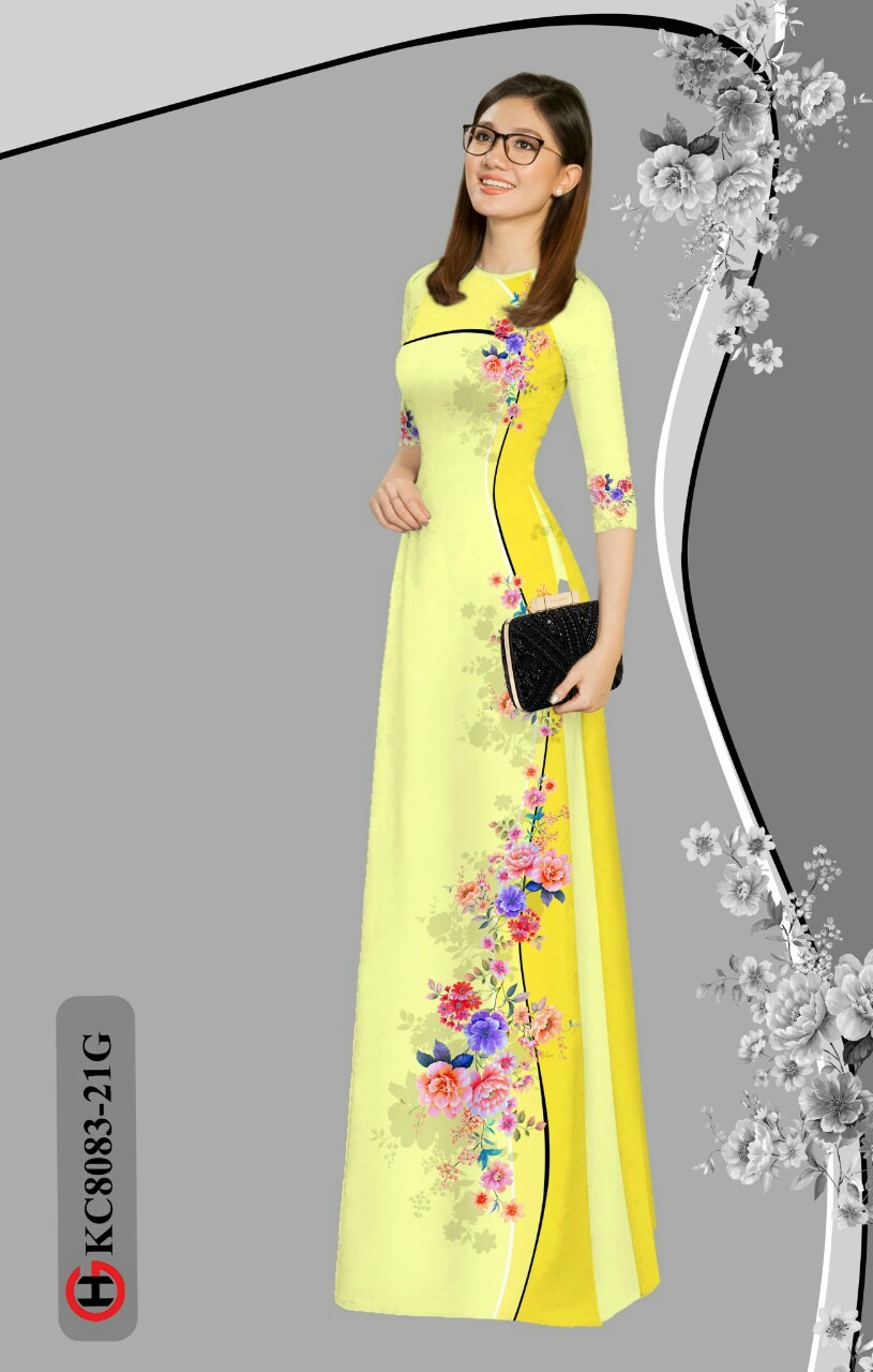 Vải áo dài hoa 3d KC8083 - Ảnh 10