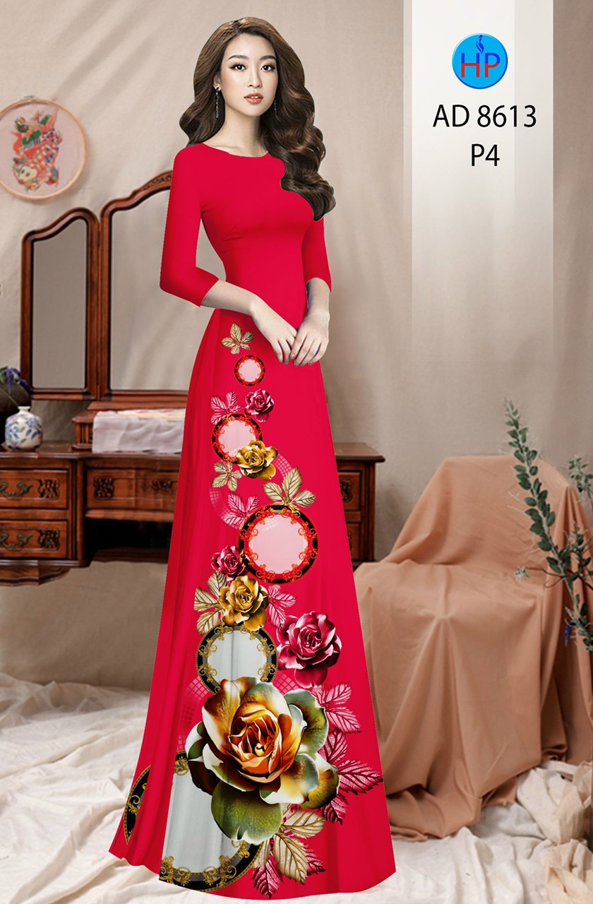 Vải áo dài hoa hồng AD 8613 - Ảnh 6