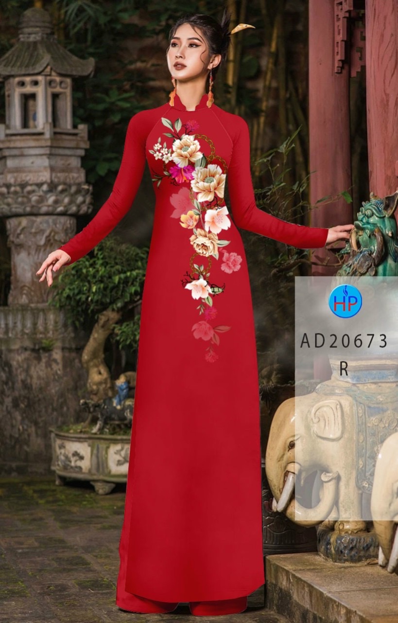 Vải áo dài hoa 3d AD 20673 - Ảnh 7