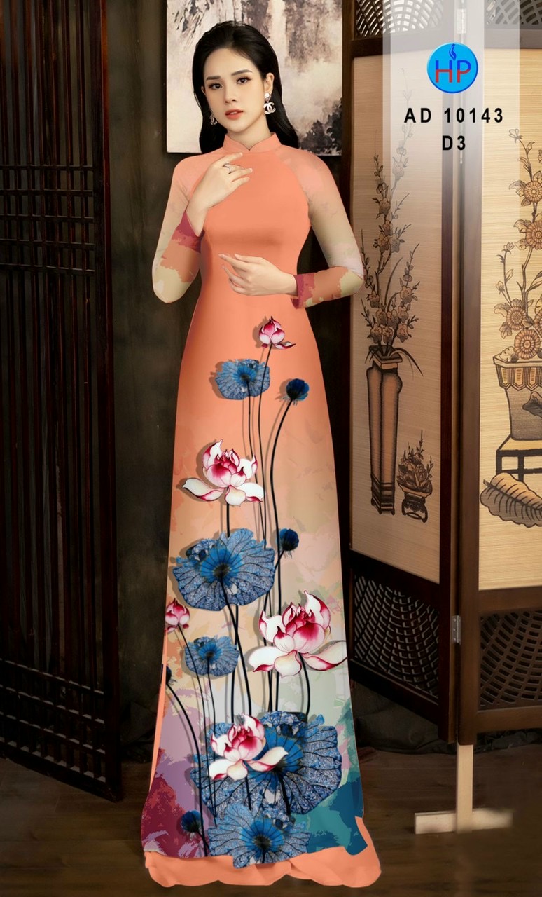 Vải áo dài hoa sen AD 10143 - Ảnh 7