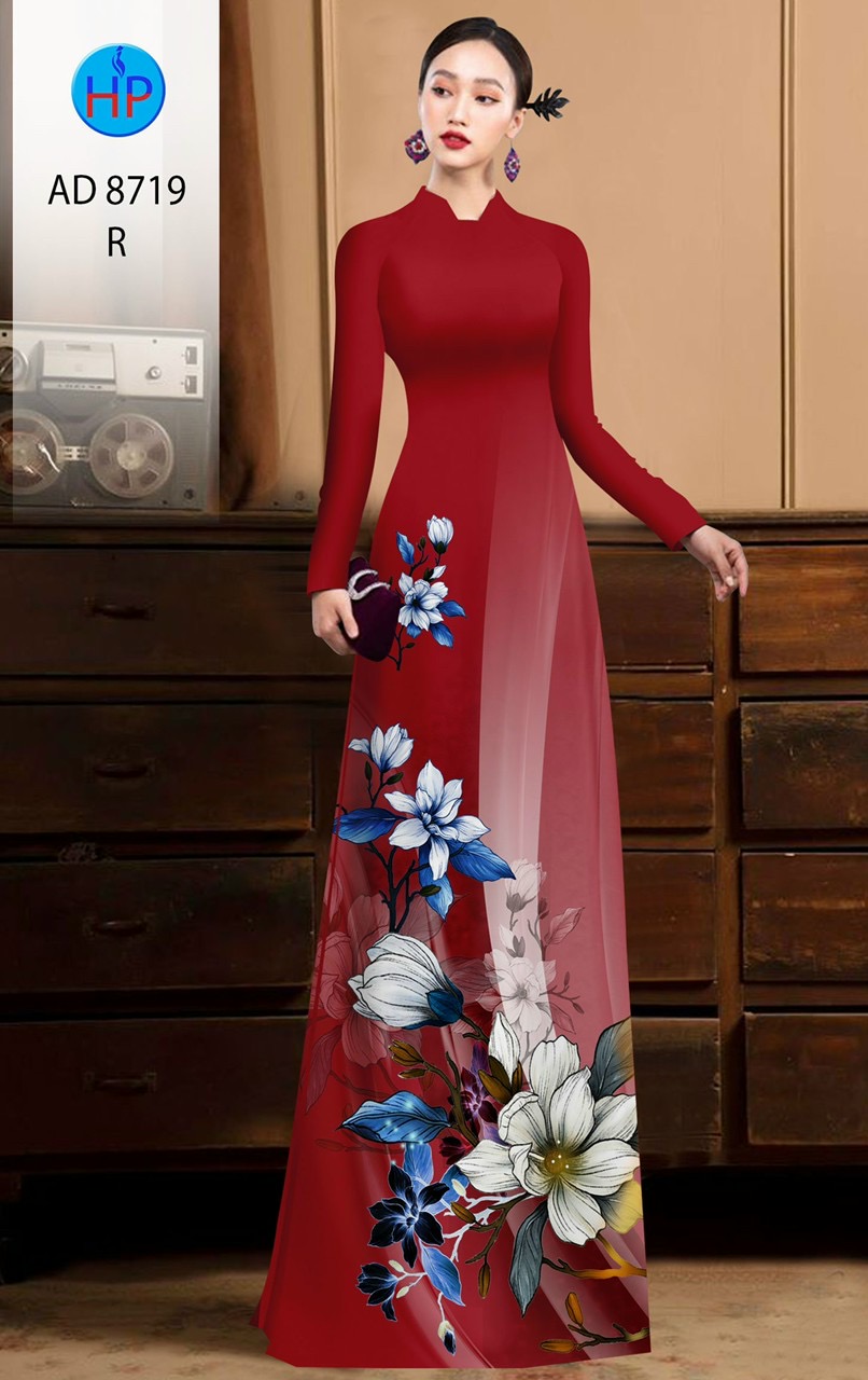 Vải áo dài hoa 3d AD 8719 - Ảnh 12