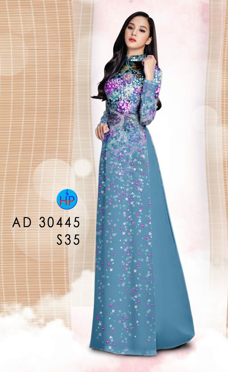 Vải áo dài hoa bồ công anh AD 30445 - Ảnh 7