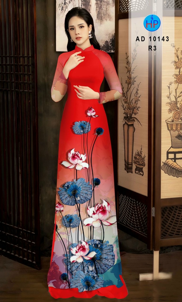 Vải áo dài hoa sen AD 10143 - Ảnh 14