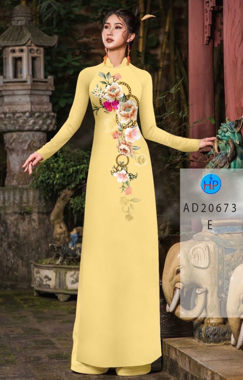 Vải áo dài hoa 3d AD 20673 - Ảnh 14