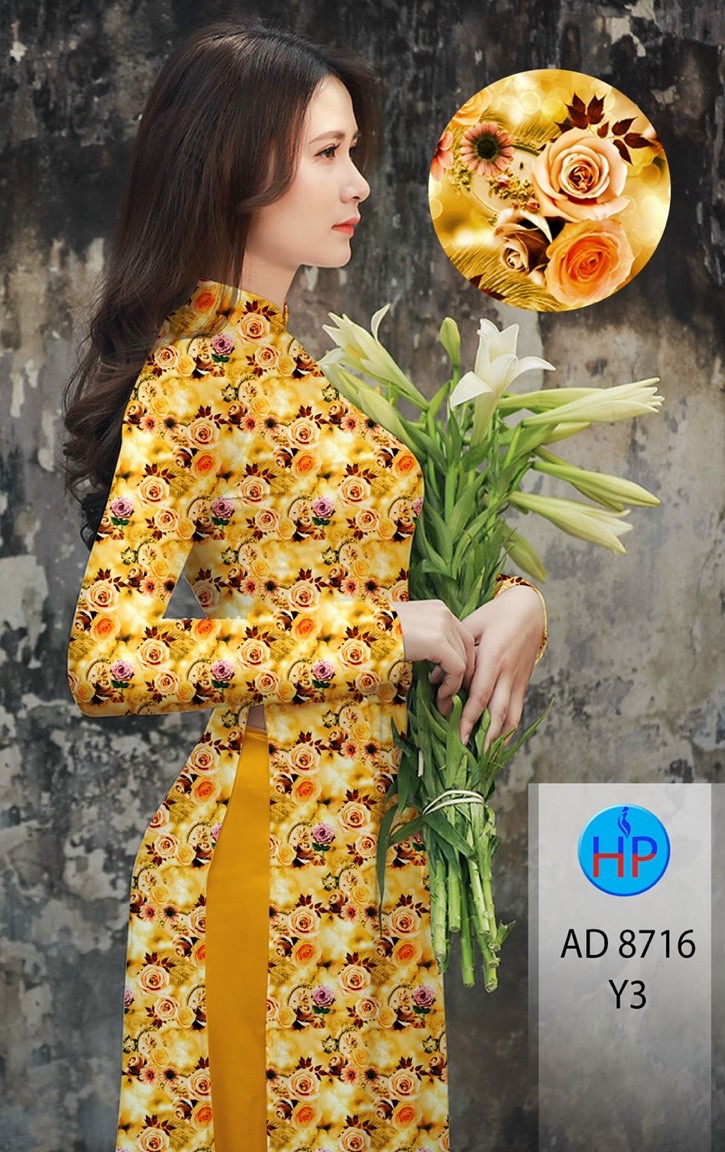 Vải áo dài hoa hồng AD 8716 - Ảnh 2