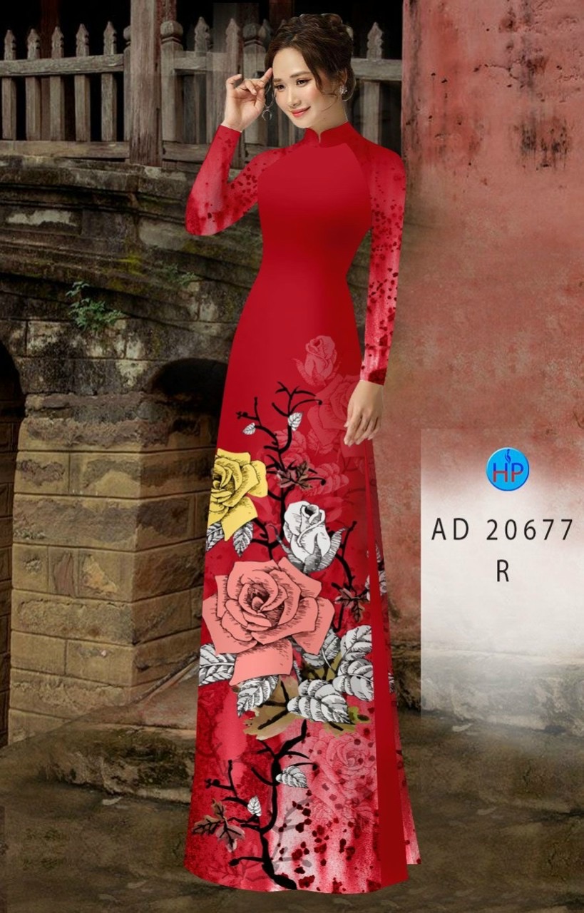 Vải áo dài hoa hồng AD 20677 - Ảnh 18