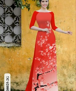 Vải áo dài hoa đào HD8025