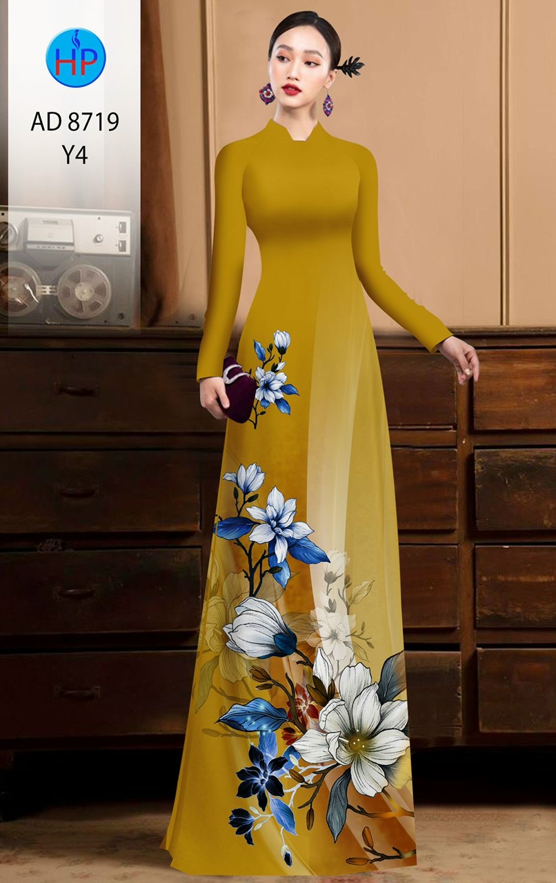 Vải áo dài hoa 3d AD 8719 - Ảnh 18