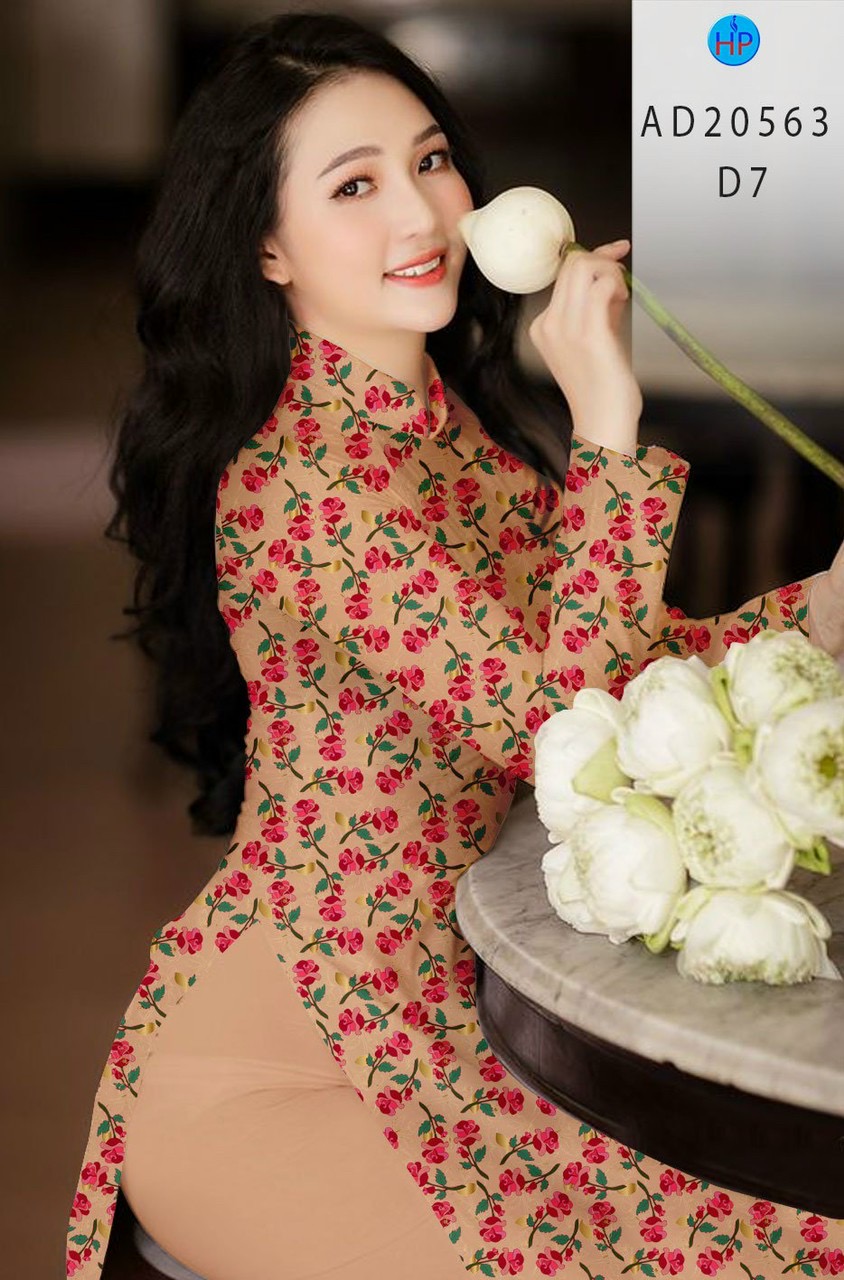 Vải áo dài hoa hồng AD 20563 - Ảnh 9
