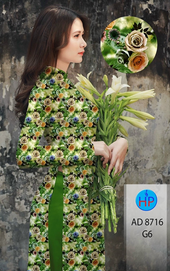 Vải áo dài hoa hồng AD 8716 - Ảnh 7