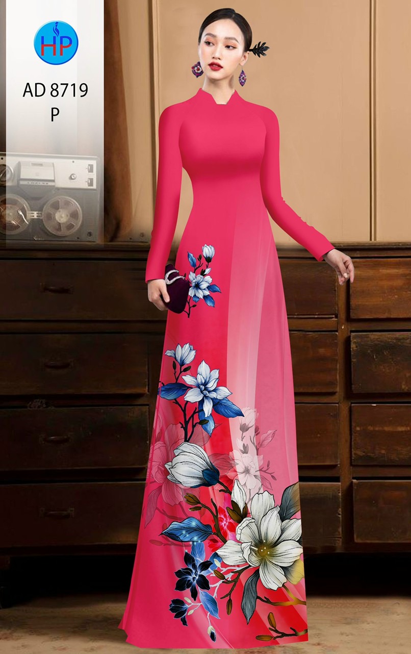 Vải áo dài hoa 3d AD 8719 - Ảnh 20