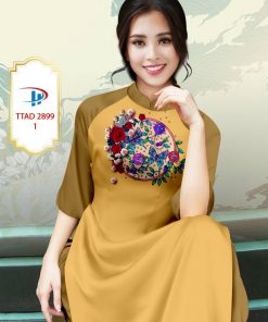 Vải áo dài hoa 3d TTaD-2899