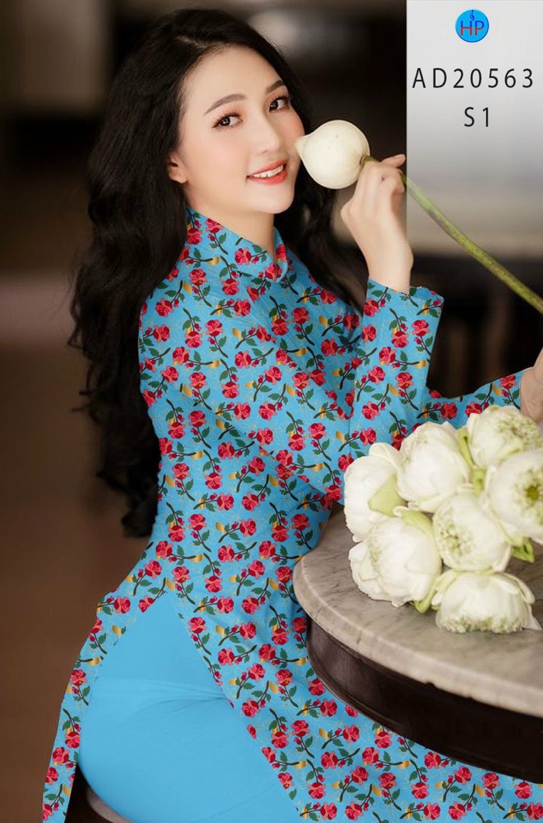 Vải áo dài hoa hồng AD 20563 - Ảnh 2