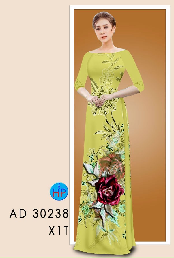 Vải áo dài hoa hồng AD 30238 - Ảnh 3