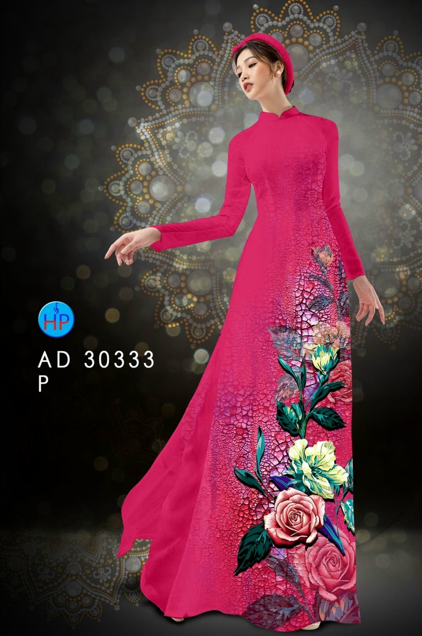 Vải áo dài hoa hồng AD 30333 - Ảnh 4