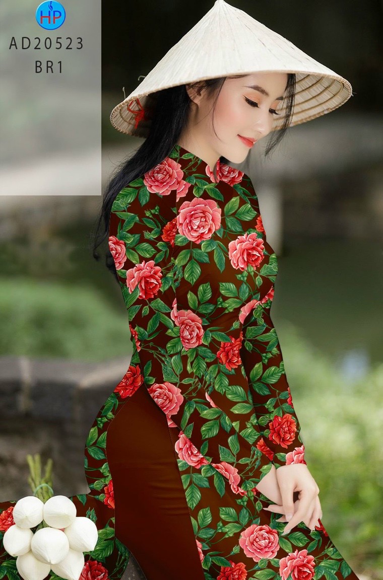 Vải áo dài hoa hồng AD 20523 - Ảnh 3