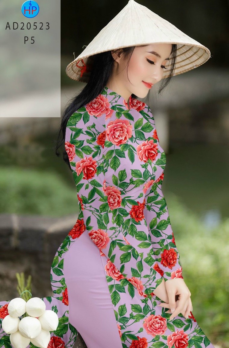 Vải áo dài hoa hồng AD 20523 - Ảnh 2