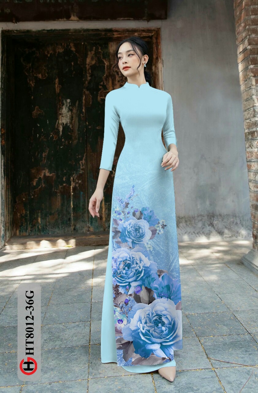 Vải áo dài hoa 3d Ht8012 - Ảnh 6