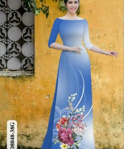 Vải áo dài hoa 3d HD8084