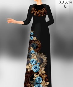 Vải áo dài hoa hồng Ad 8614