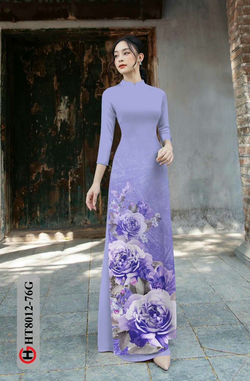 Vải áo dài hoa 3d Ht8012 - Ảnh 12