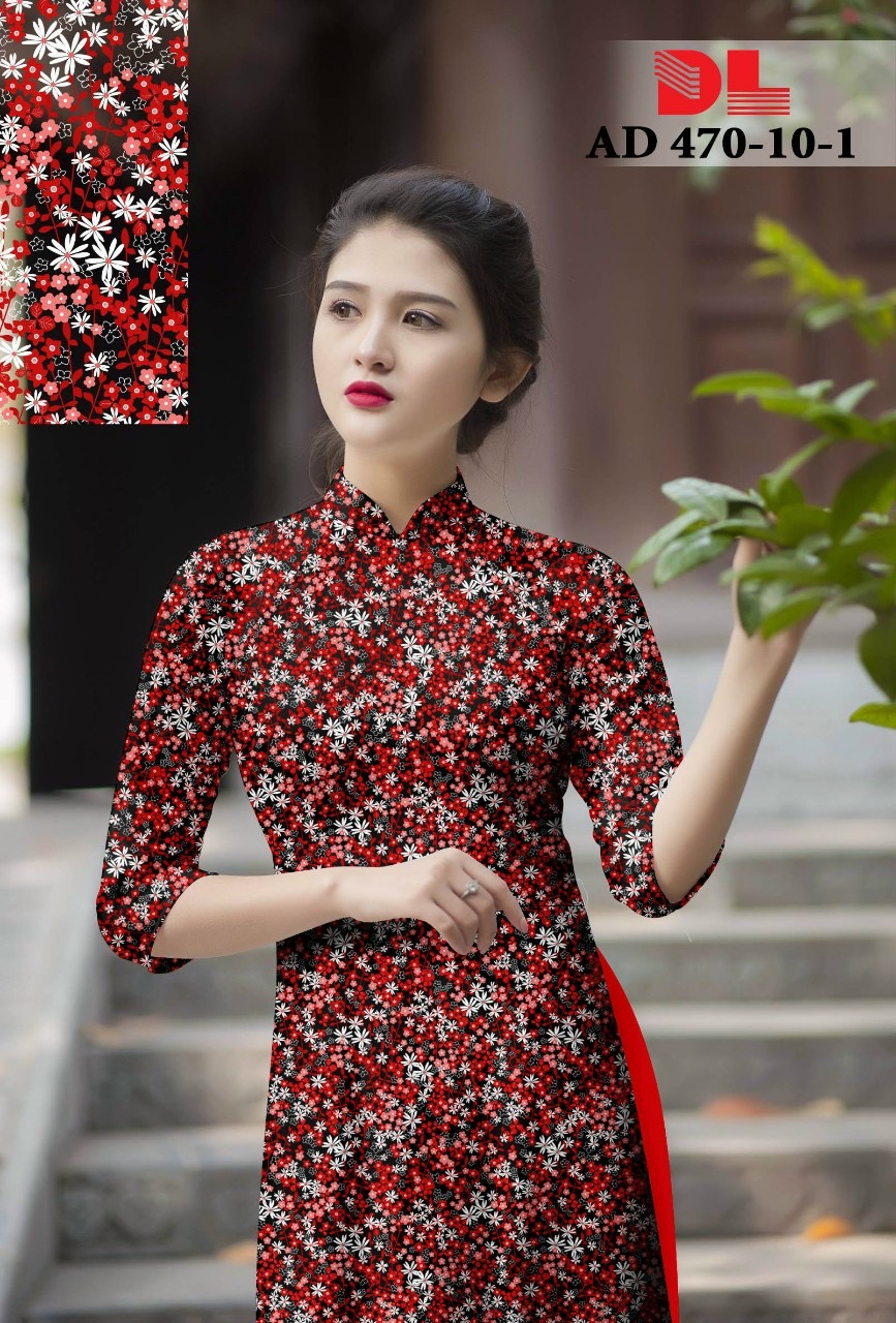 Vải áo dài hoa nhí DLAD-470 - Ảnh 10