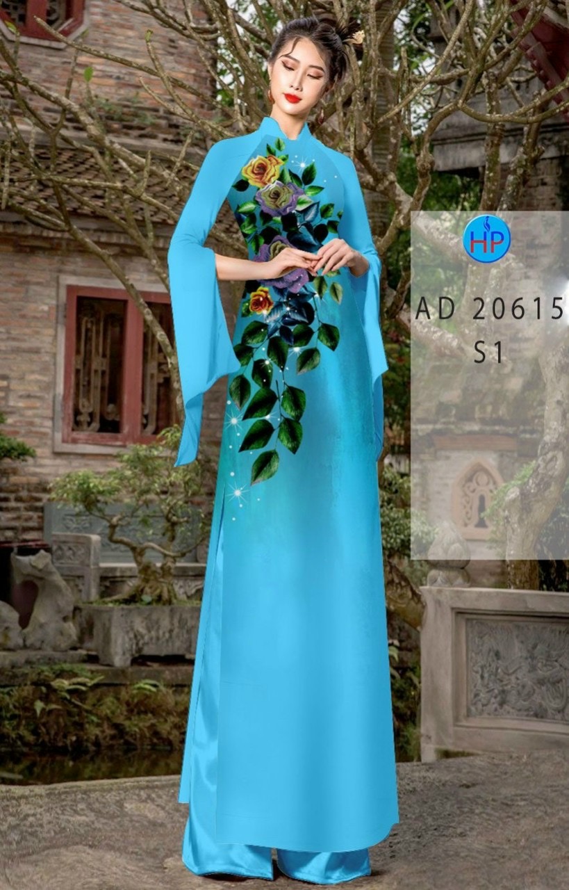 Vải áo dài hoa 3d AD 20615 - Ảnh 7