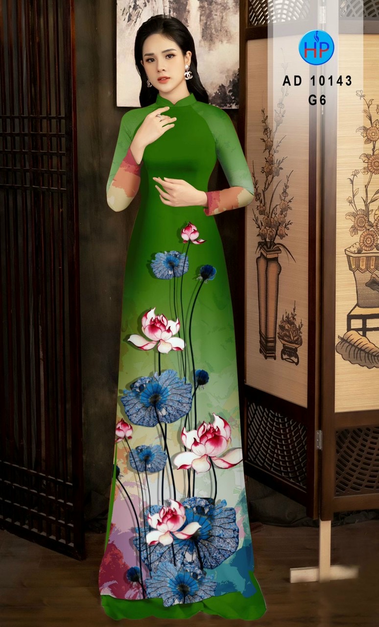 Vải áo dài hoa sen AD 10143 - Ảnh 10