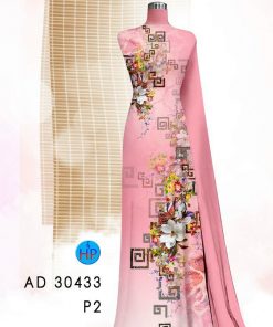 Vải áo dài hoa trên dưới AD 30433