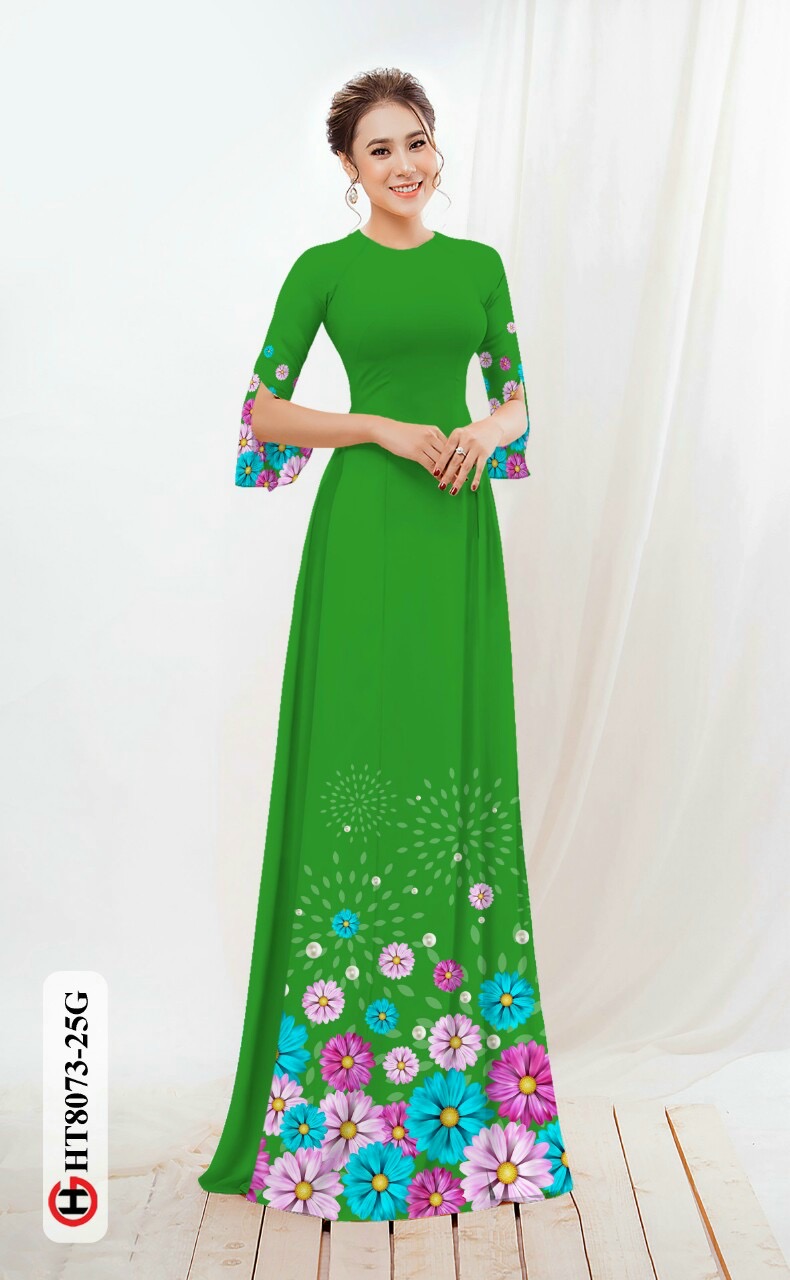 Vải áo dài hoa cúc HT8073 - Ảnh 16