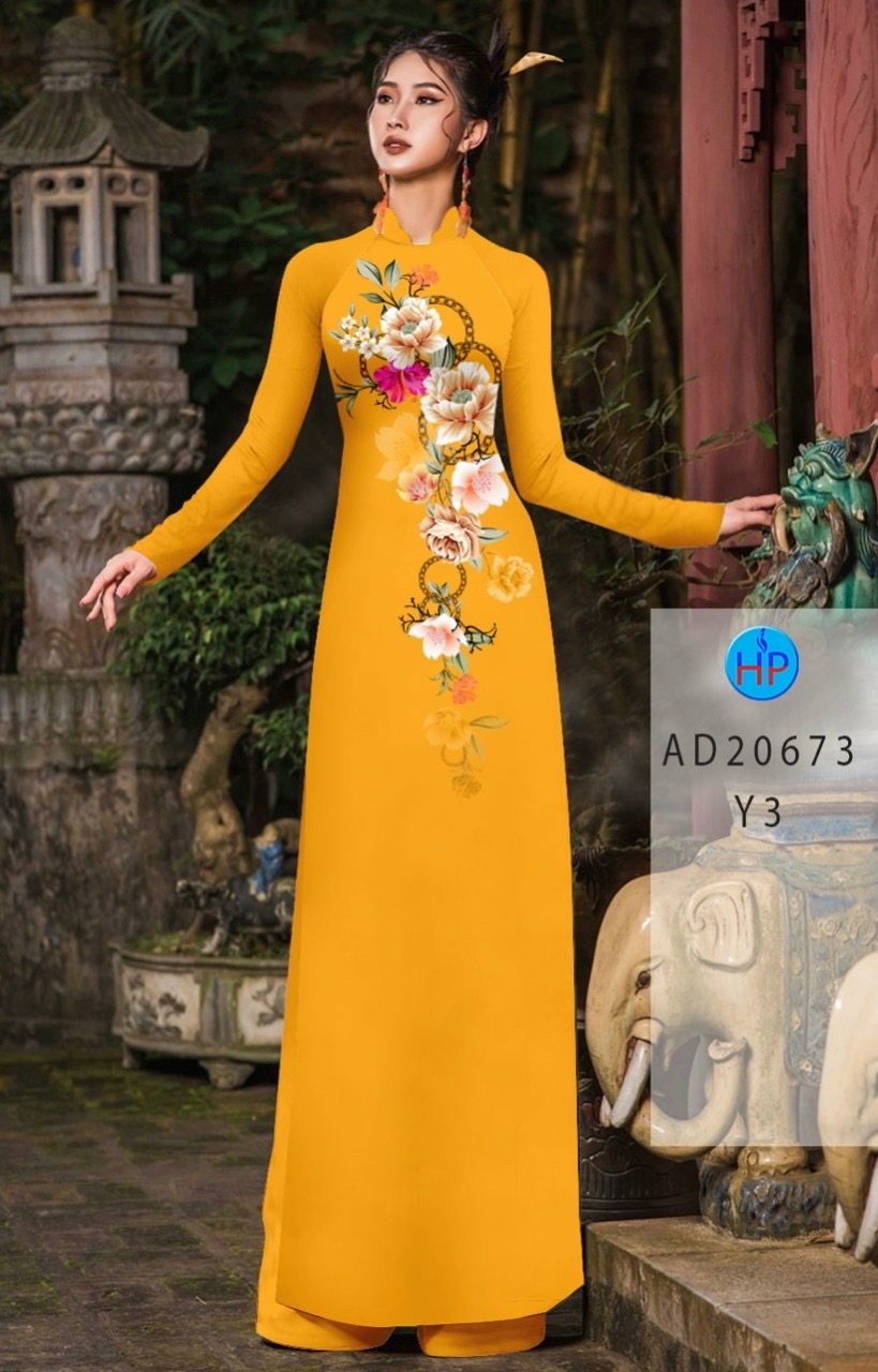 Vải áo dài hoa 3d AD 20673 - Ảnh 17