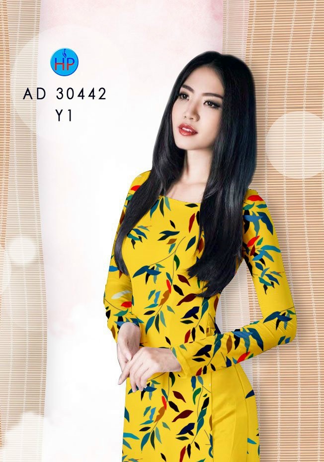 Vải áo dài chiếc lá AD 30442 - Ảnh 2