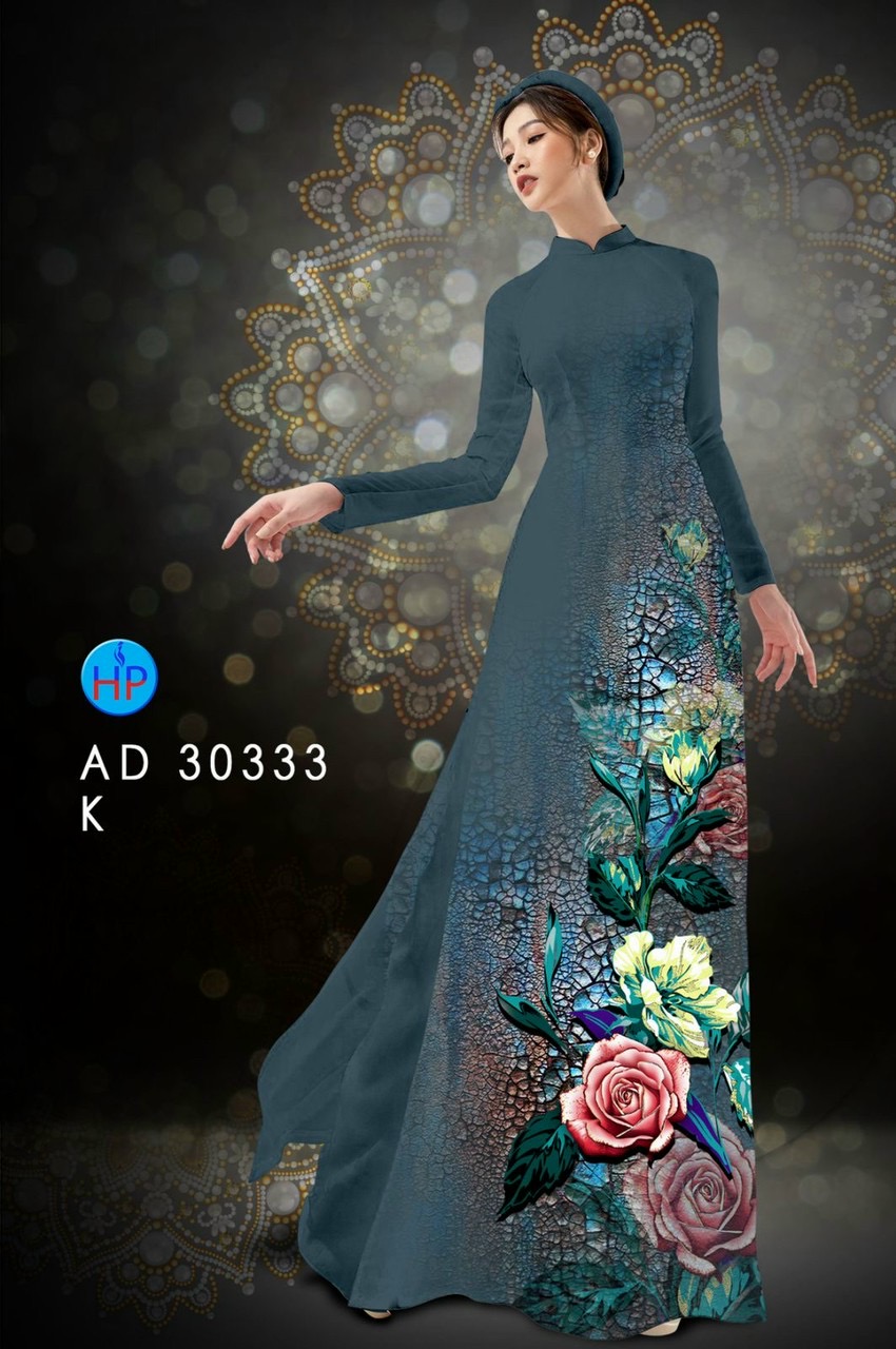 Vải áo dài hoa hồng AD 30333 - Ảnh 5