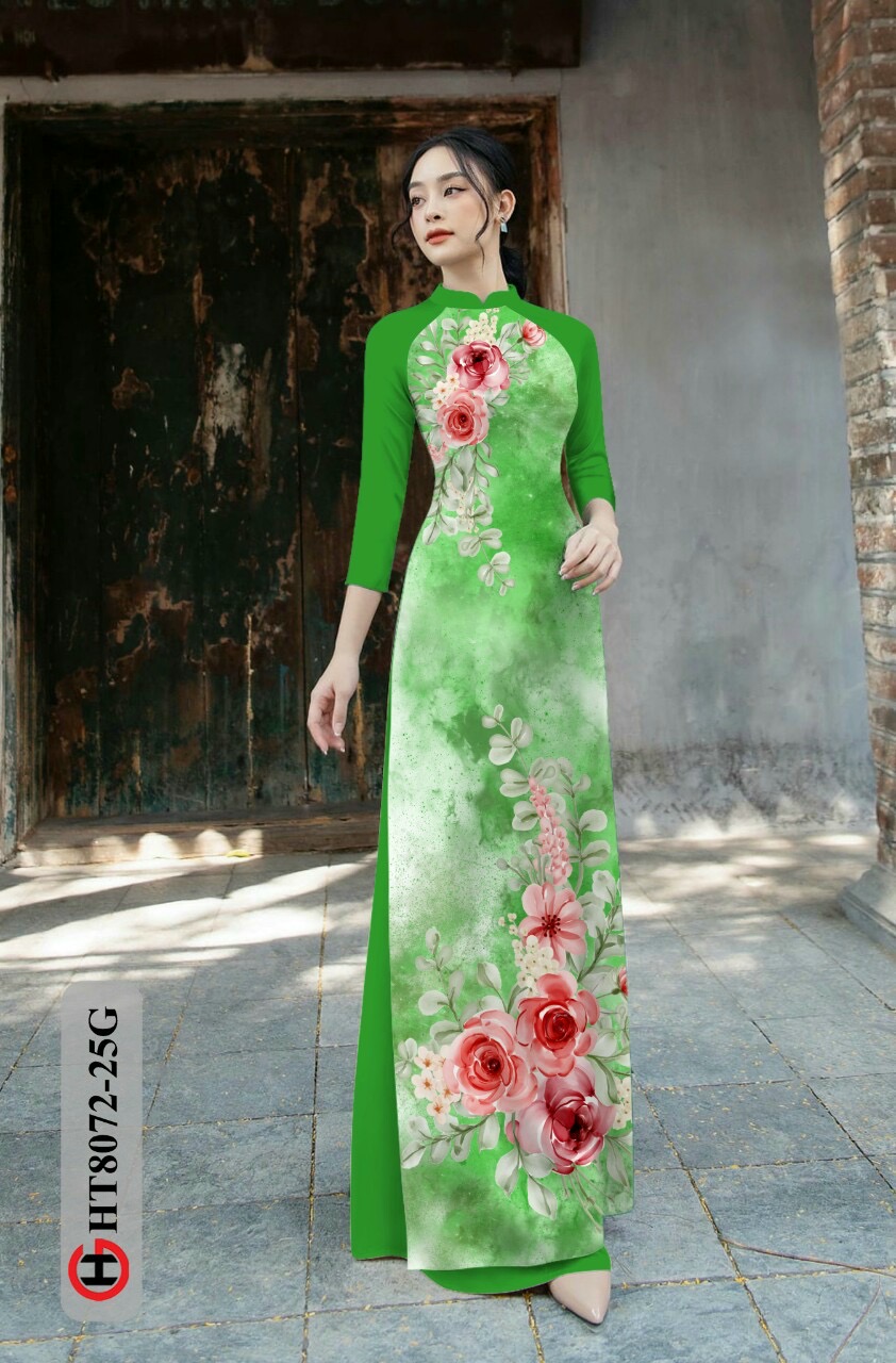 Vải áo dài hoa trên dưới HT8072 - Ảnh 12