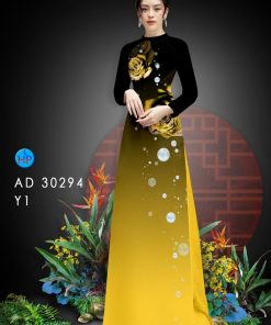 Vải áo dài hoa hồng AD 30294