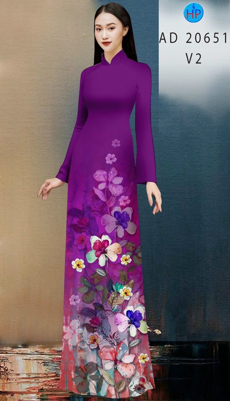 Vải áo dài hoa 3d AD 20651 - Ảnh 12