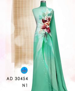 Vải áo dài hoa ngay eo AD 30454