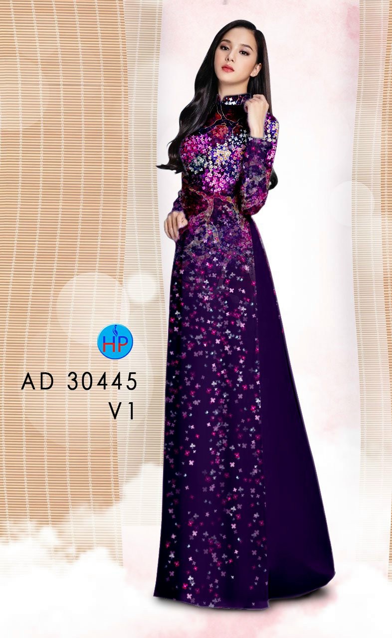 Vải áo dài hoa bồ công anh AD 30445 - Ảnh 4