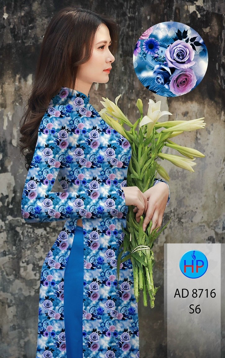 Vải áo dài hoa hồng AD 8716 - Ảnh 15