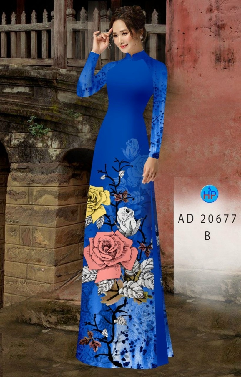 Vải áo dài hoa hồng AD 20677 - Ảnh 6